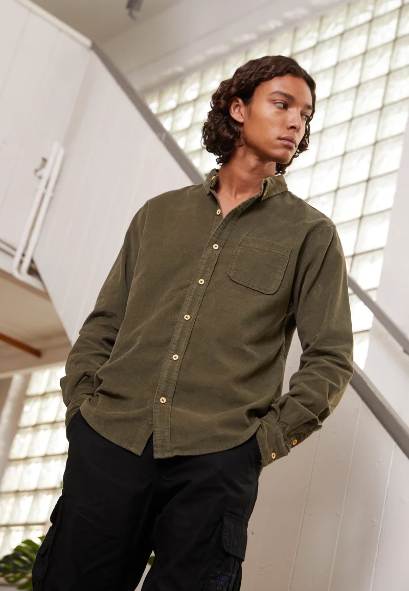 wholesale price Urban Classics CORDUROY SHIRT - Shirt olive Clothing Sale Shirts Business Shirts
