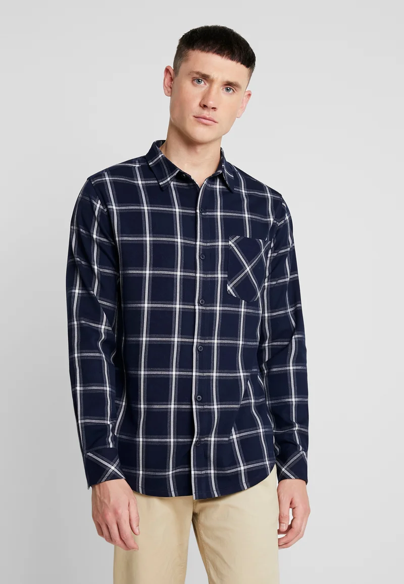 Authentic USA Online Urban Classics BASIC CHECK - Shirt navy/white Clothing Sale Shirts Business Shirts