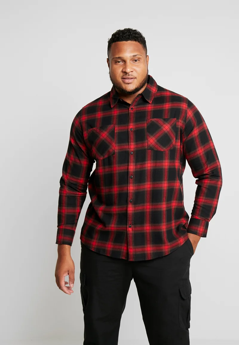 reliable quality Urban Classics CHECKED FLANELL SHIRT 6 - Shirt black/red Clothing Shirts Casual Shirts