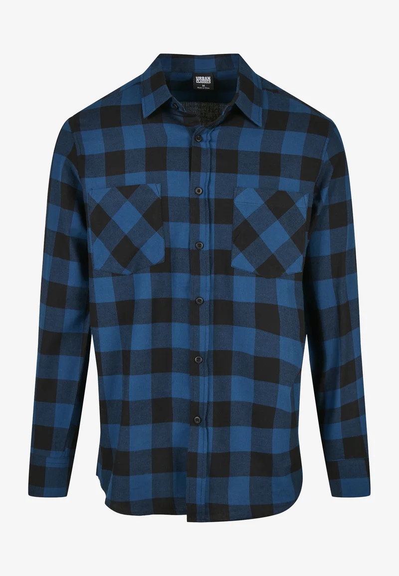 USA factory outlet Urban Classics CHECKED FLANELL  - Shirt blue/black Clothing Sale Shirts Business Shirts