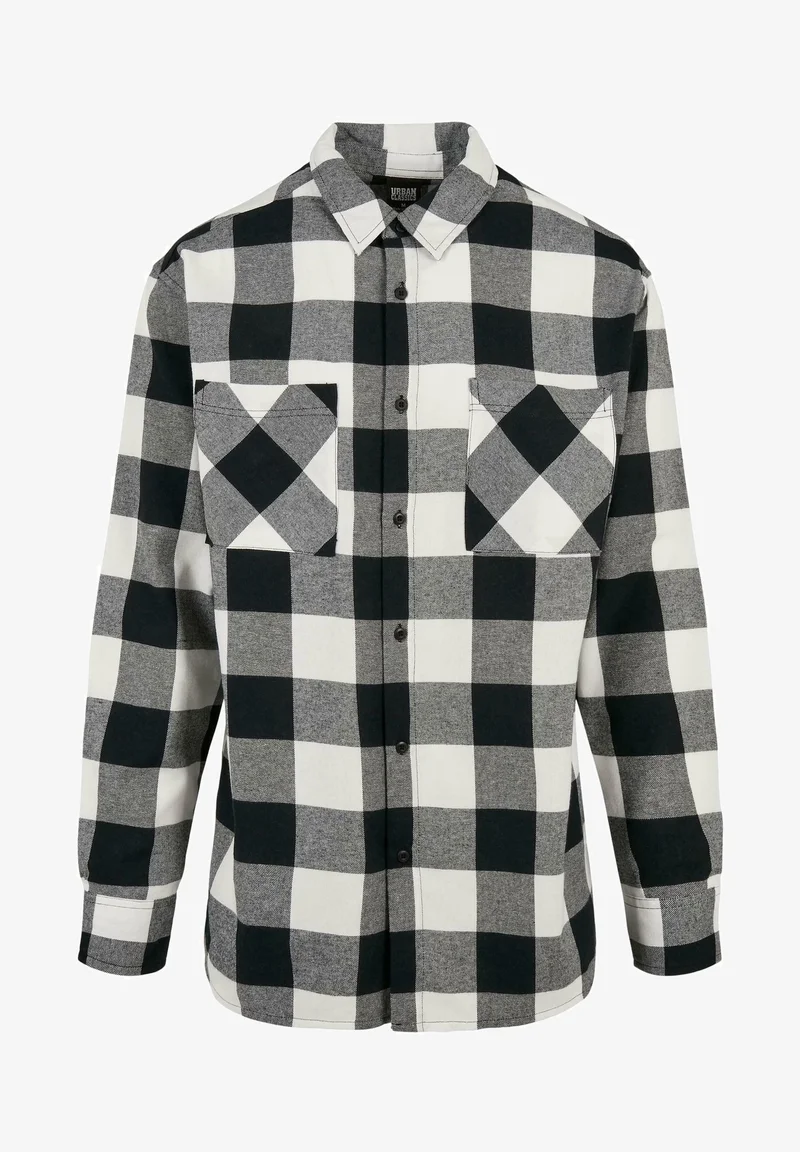 officially authorized Urban Classics Shirt - black white Clothing Shirts Casual Shirts