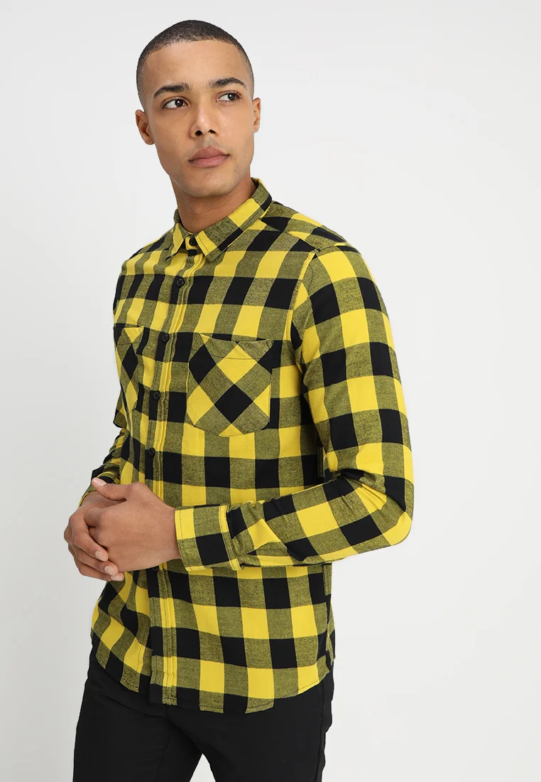 Most Fashionable Outlet Urban Classics CHECKED - Shirt yellow Clothing Sale Shirts Business Shirts
