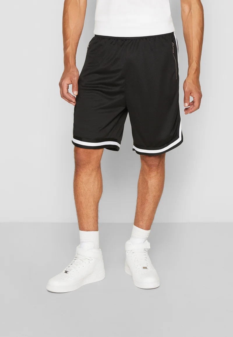luxury lifestyle brand Urban Classics PREMIUM STRIPES - Shorts black Clothing Casual Shorts