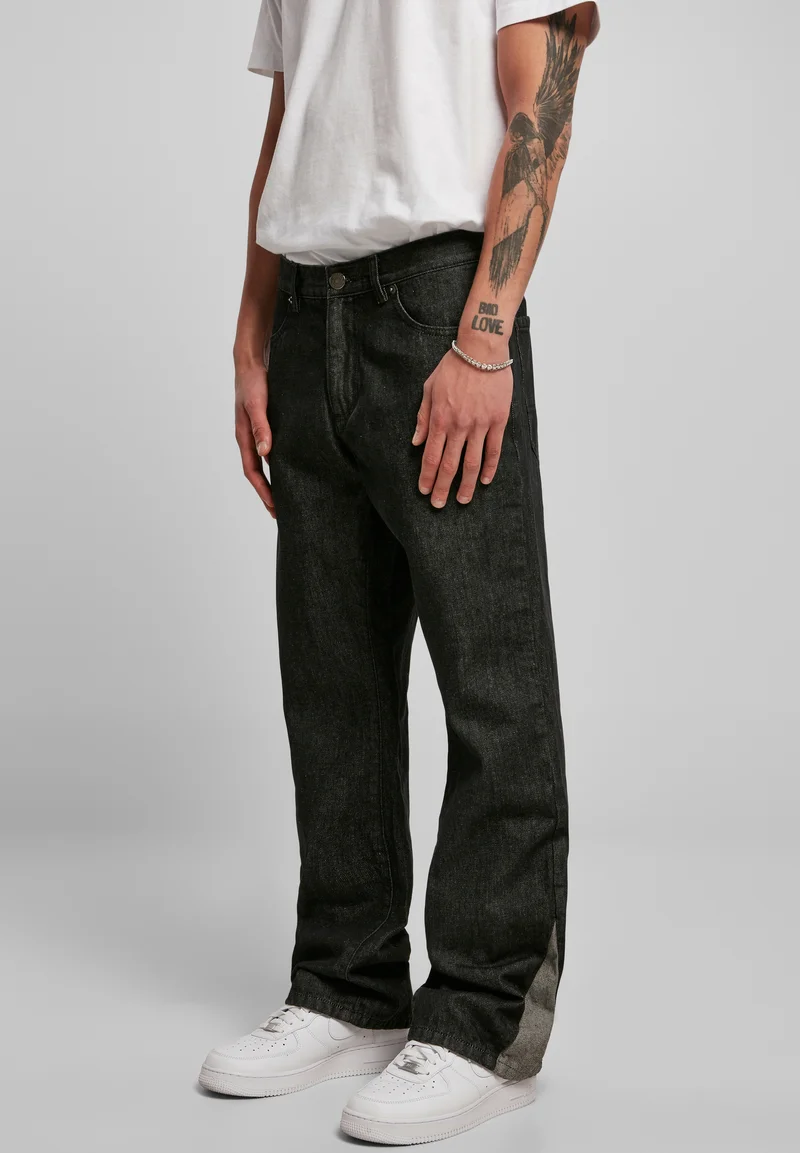 100% High Quality Urban Classics TRIANGLE - Bootcut jeans black washed Clothing Jeans
