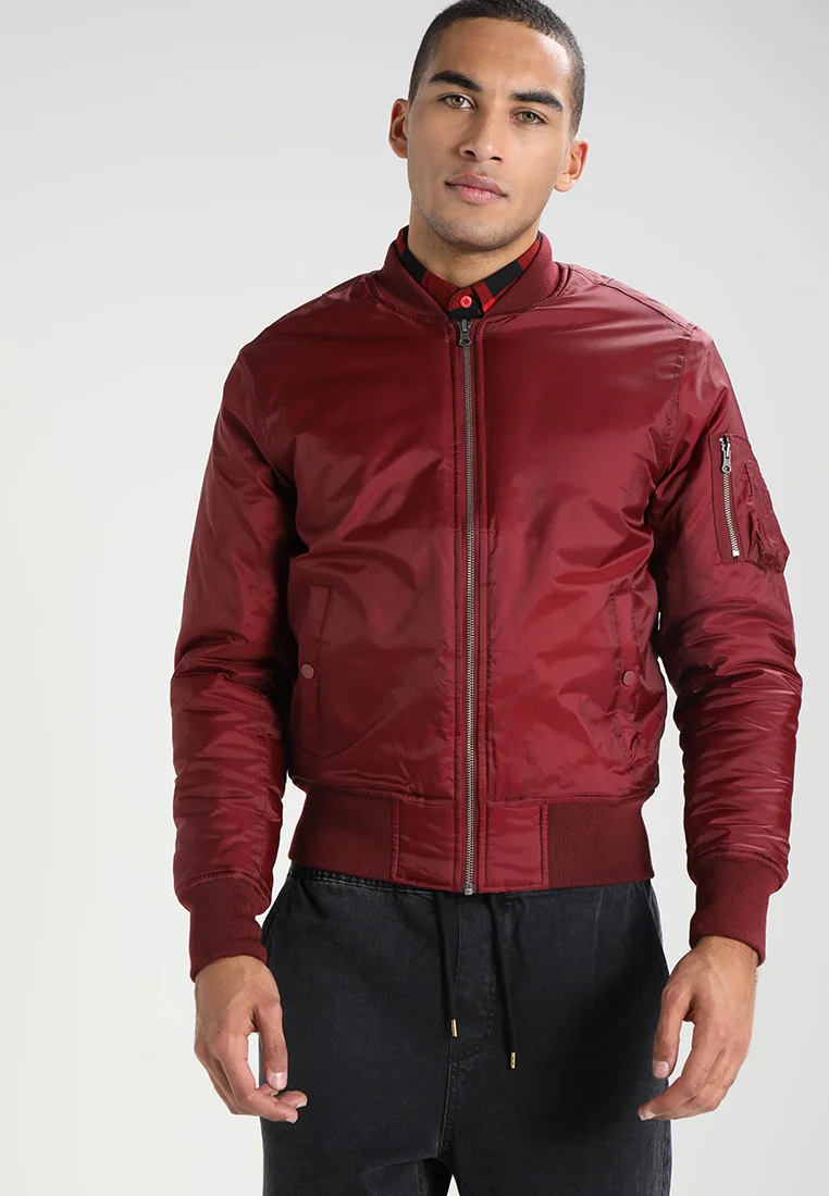stable quality Urban Classics BASIC JACKET - Bomber Jacket burgundy Clothing Sale Jackets Gilet Bomber Jackets