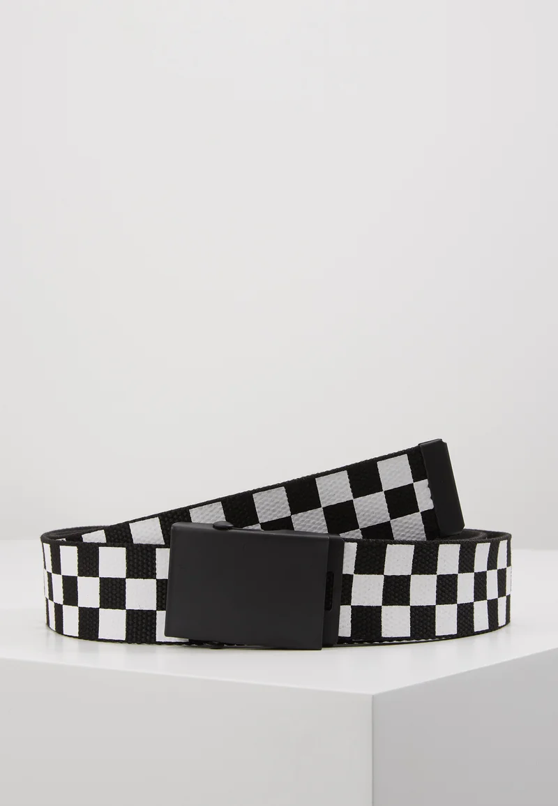 unique Urban Classics ADJUSTABLE CHECKER BELT - Belt black/white Accessories Belts Casual belts