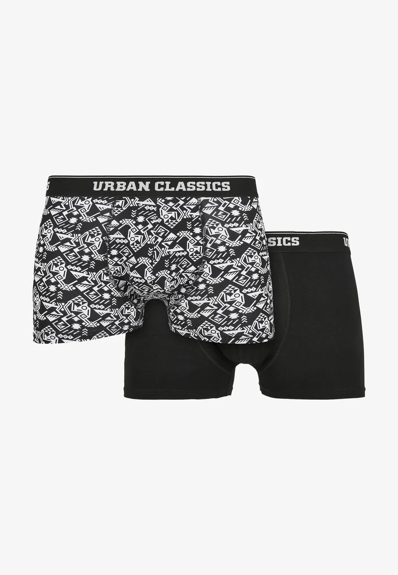 USA Cheap Sale Urban Classics 2-PACK - Boxer shorts detail aop black Clothing Underwear & Socks Underpants Boxer shorts