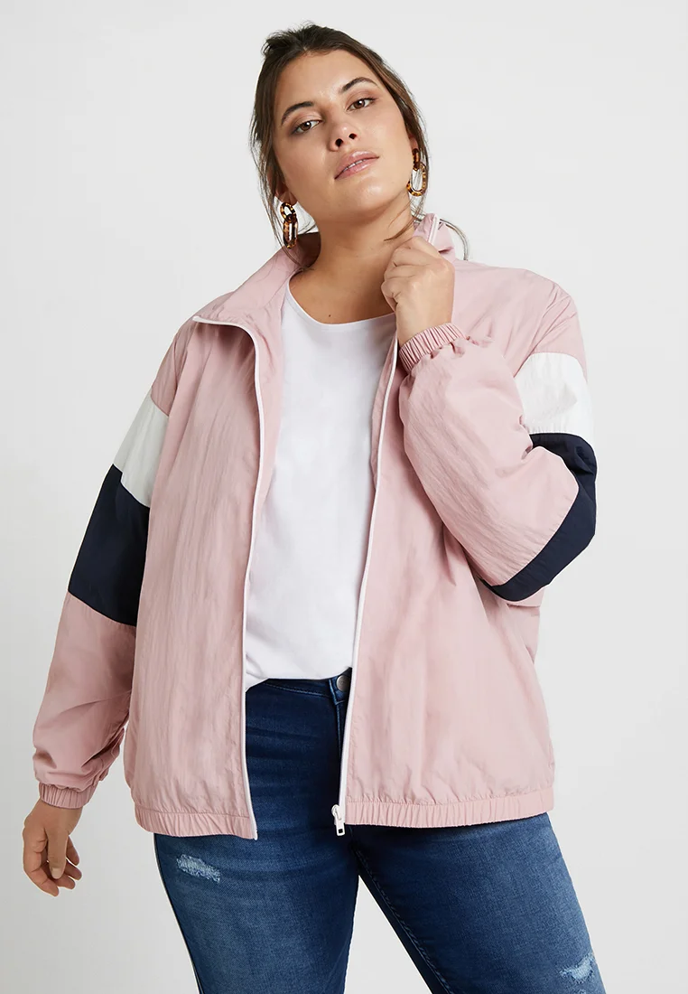Biggest Discount Urban Classics LADIESCRINKLE TRACK  - Windbreaker darkrose/navy/white Clothing Jackets & Blazers Bomber Jackets