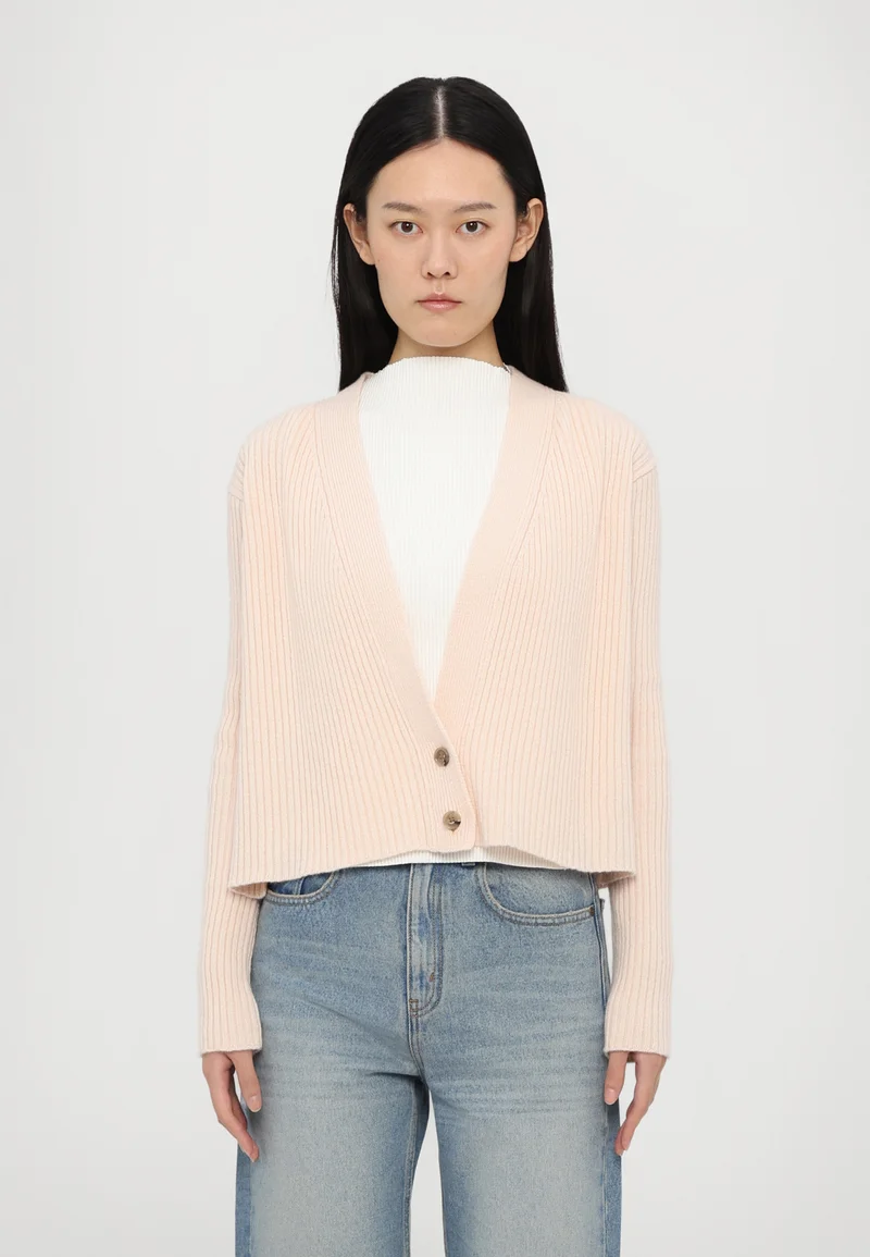 classic fashion trend Victoria Beckham WRAP CARDIGAN - Cardigan pale peach Clothing Knitwear & Cardigans Cardigans