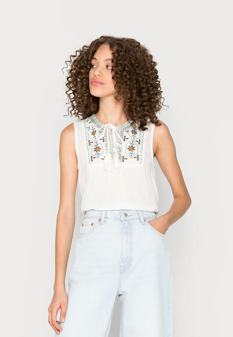 Colorful And Fashion-Forward VILA VINETTE O NECK - Blouse white Clothing Shirts & Blouses Blouses