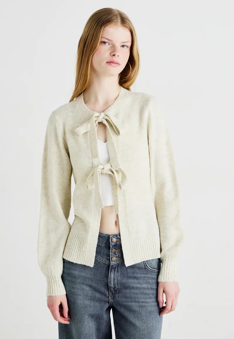 reliable quality VILA VIELLIE BOW  - Cardigan beige Clothing Knitwear & Cardigans Cardigans