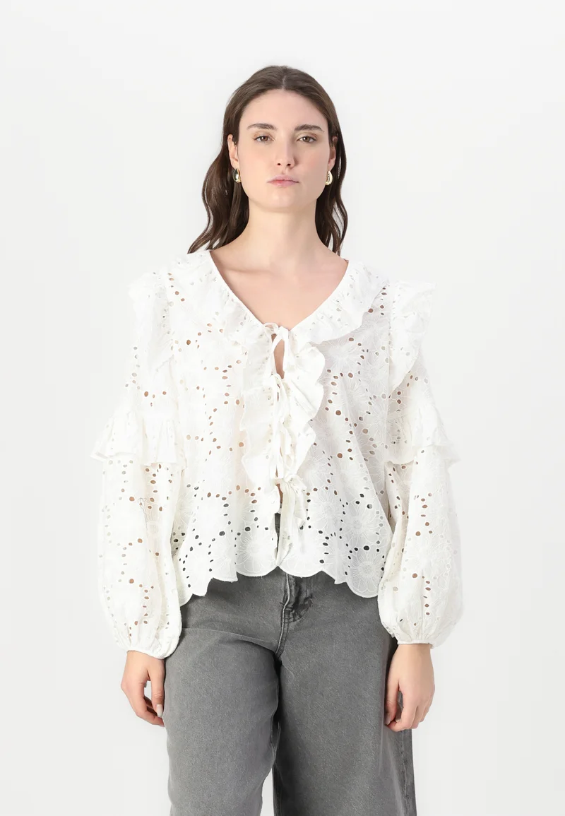 premium selection Rouge Edit KAREN V NECK - Blouse cloud dancer Clothing Shirts & Blouses Blouses