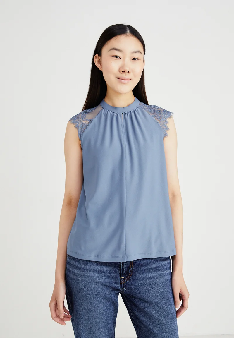 reasonable sale price Vero Moda VMMILLA TEE - Blouse china blue Clothing Shirts & Blouses Blouses