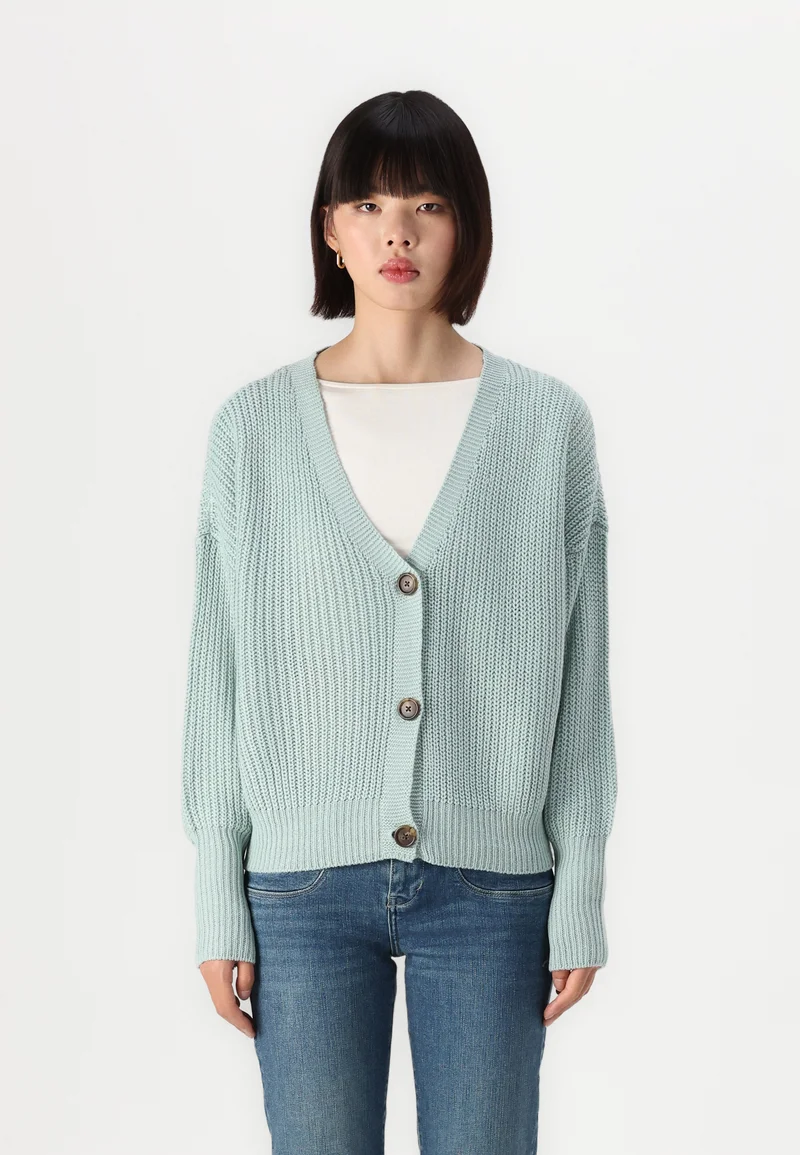 100% Genuine Vero Moda VMLEA V NECK CUFFCARDIGAN - Cardigan gray mist Clothing Knitwear & Cardigans Cardigans