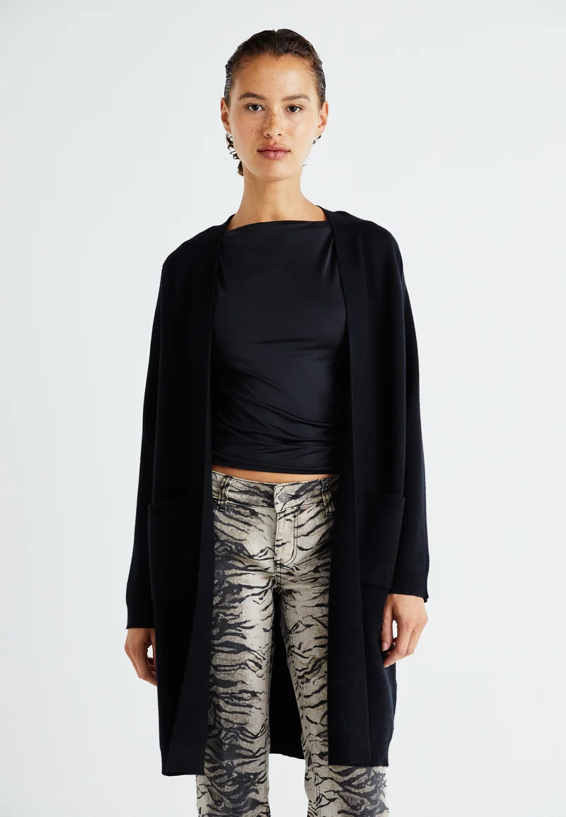 beautiful in colors Vero Moda VMSABA LS POCKET COATIGAN - Cardigan black Clothing Knitwear & Cardigans Cardigans