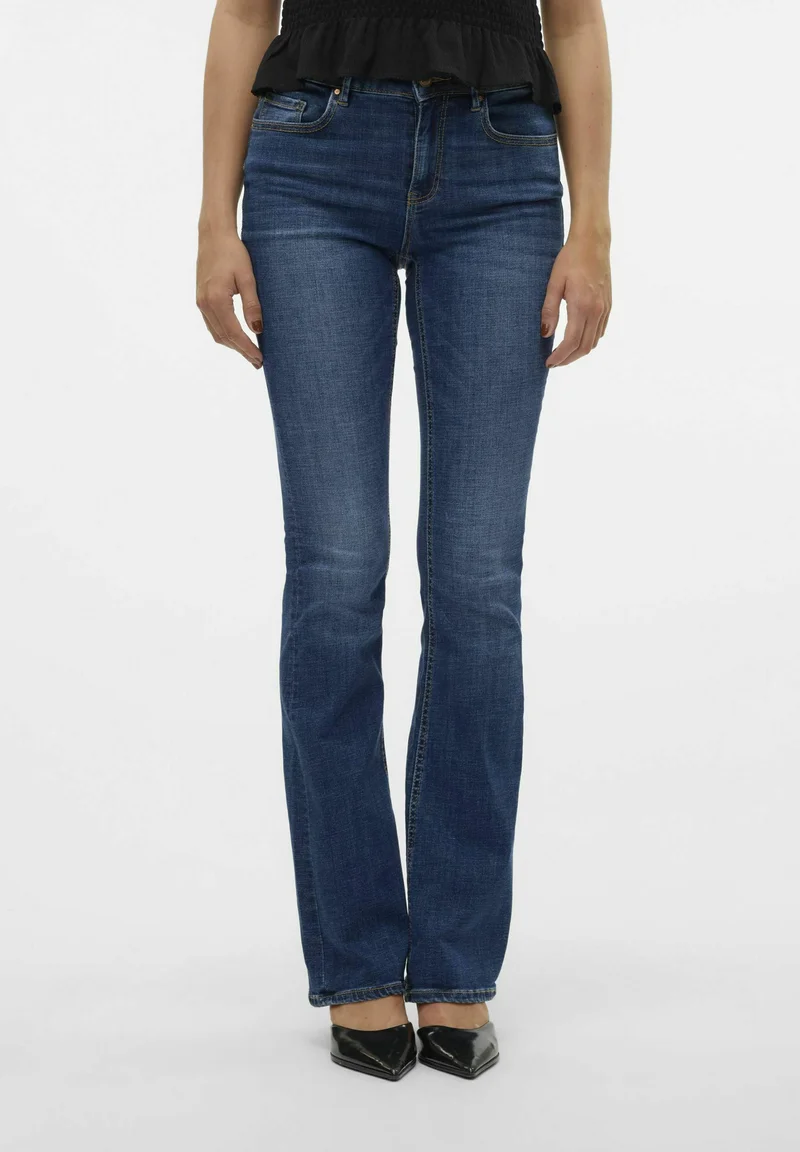 Clearance Prices Vero Moda MID RISE - Flared Jeans dark blue denim Clothing Bootcut & Flared