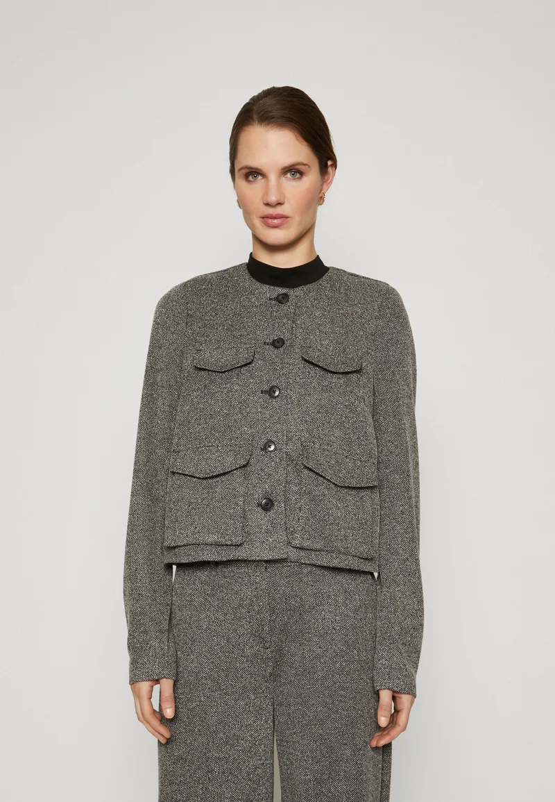 designer fashion Vero Moda Tall VMALISA - Blazer medium grey melange Clothing Jackets & Blazers Bomber Jackets