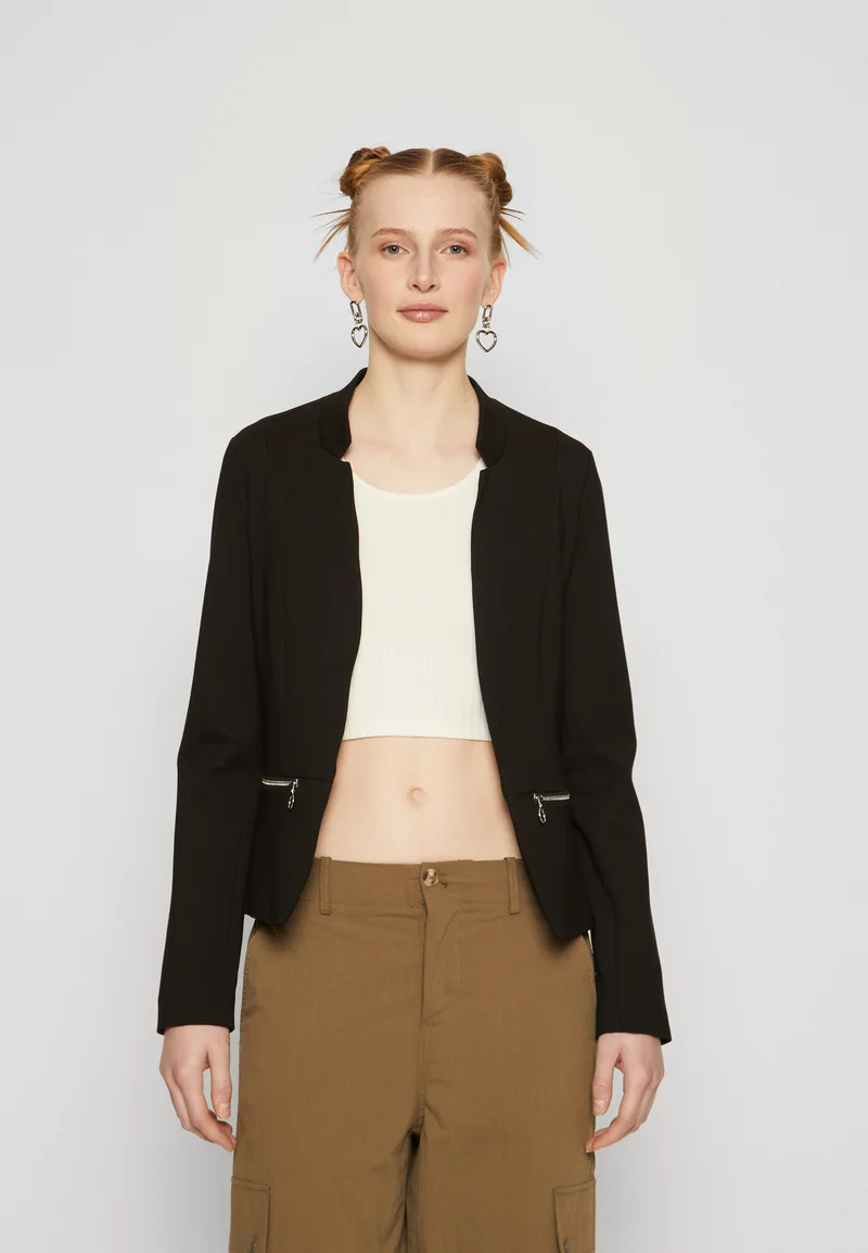 Best Discount Price Vero Moda Tall VMEMMACLASSIC ZIP POCKET - Blazer black Clothing Jackets & Blazers Bomber Jackets