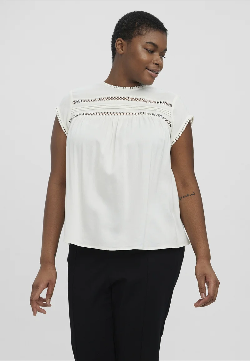 Best Discount Price Vero Moda Curve VMDEBBIE PLEAT - Blouse snow white Clothing Shirts & Blouses Blouses