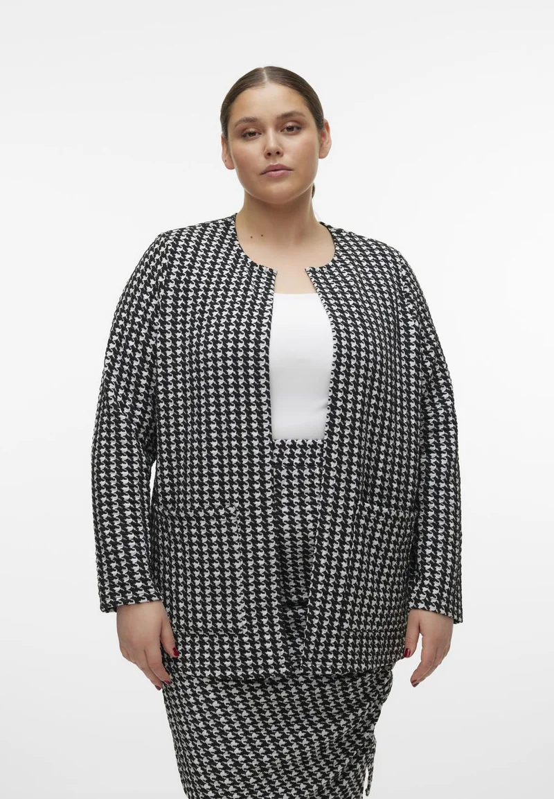complete in specifications Vero Moda Curve VMCBENA - Blazer black/white Clothing Jackets & Blazers Bomber Jackets