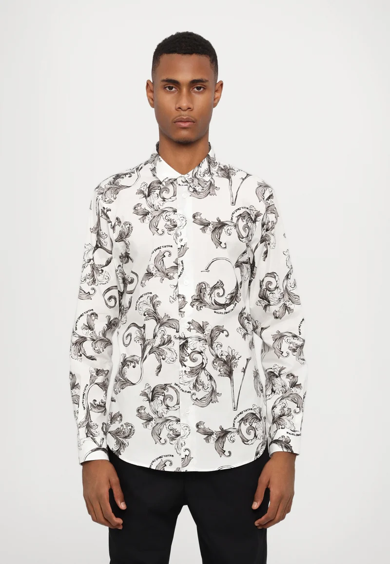 quality and quantity assured Versace Jeans Couture POP BAROCCO OUTLINE - Shirt white Clothing Shirts Casual Shirts
