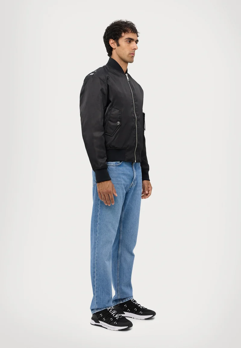 unique design Versace Jeans Couture STRIPES BACK LOGO  - Bomber Jacket black/white Clothing Sale Jackets Gilet Bomber Jackets