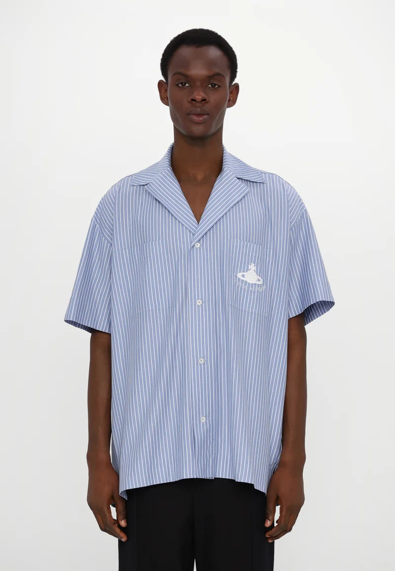 cheapest online price Vivienne Westwood CAMP SHIRT - Shirt white/blue Clothing Shirts Casual Shirts