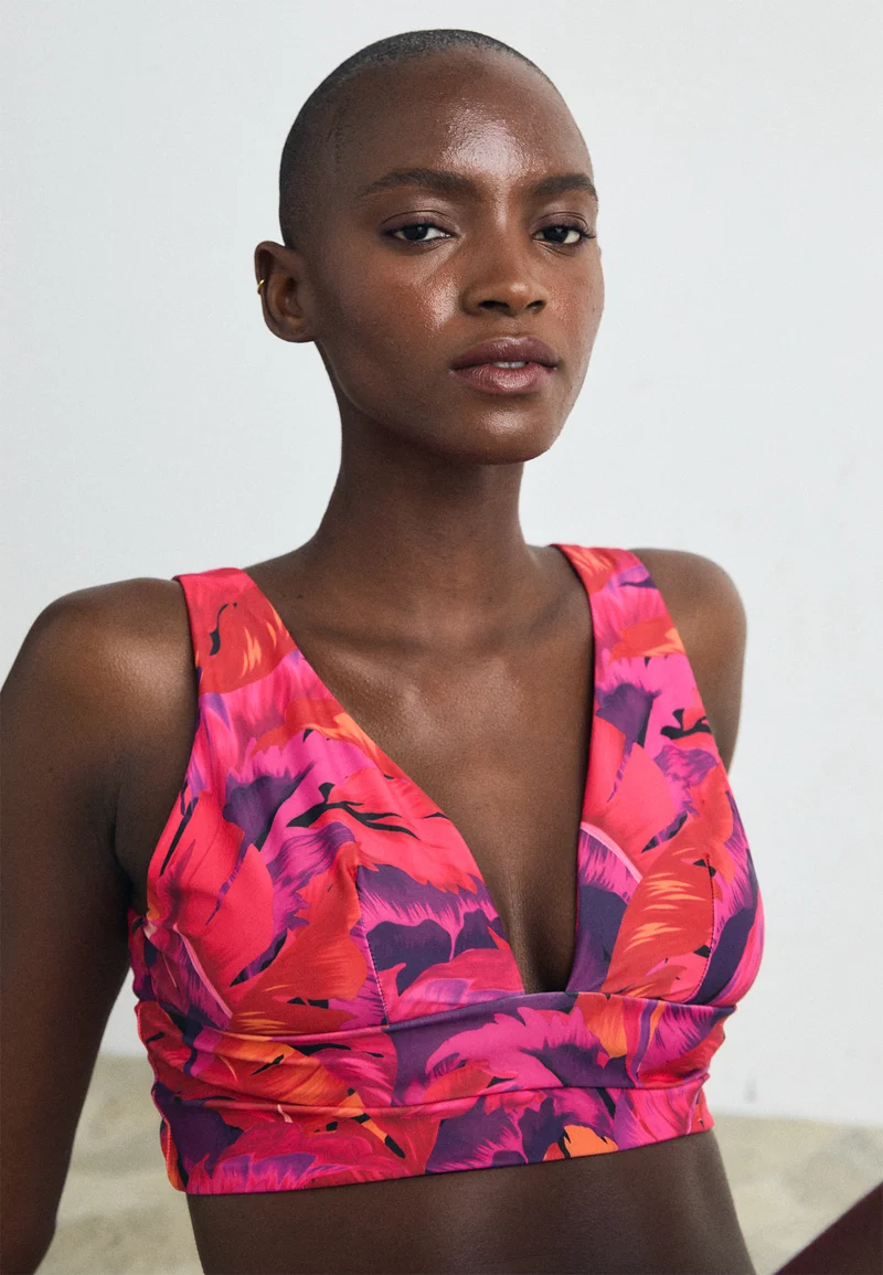 Unbeatable Offers We Are We Wear AMY - Bikini top pink palm Clothing Swimwear Beach accessories Bikini tops