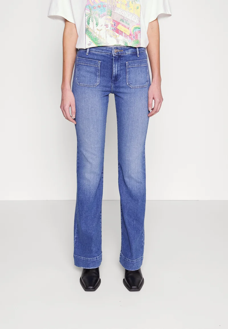 genuine Wrangler FLARE - Flared Jeans blue denim Clothing Bootcut & Flared