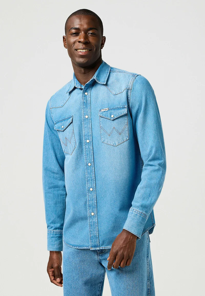 great deals Wrangler WESTERN  - Shirt blue Clothing Shirts Casual Shirts