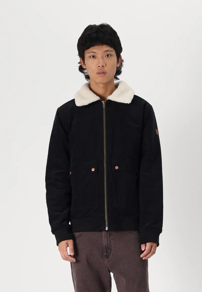 Shop Wrangler CORDUROY AVIATOR - Bomber Jacket black Clothing Sale Jackets Gilet Bomber Jackets