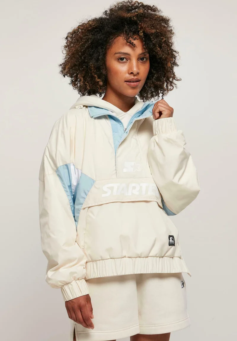 UK Cheap Sale Starter Windbreaker - white/light blue Streetwear Clothing Jackets, Gilets & Blazers Bomber Jackets