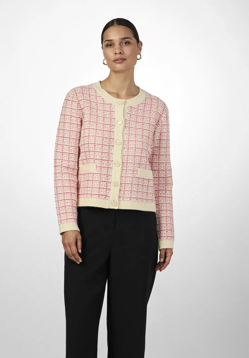 vast selection YAS YASLIVIA - Cardigan birch pattern raspberry sorbet pirouette Clothing Knitwear & Cardigans Cardigans