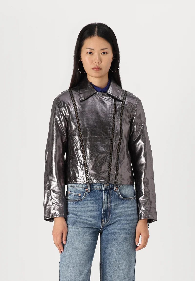 unique YAS YASQURA JACKET - Leather jacket quicksilver Clothing Jackets & Blazers Bomber Jackets