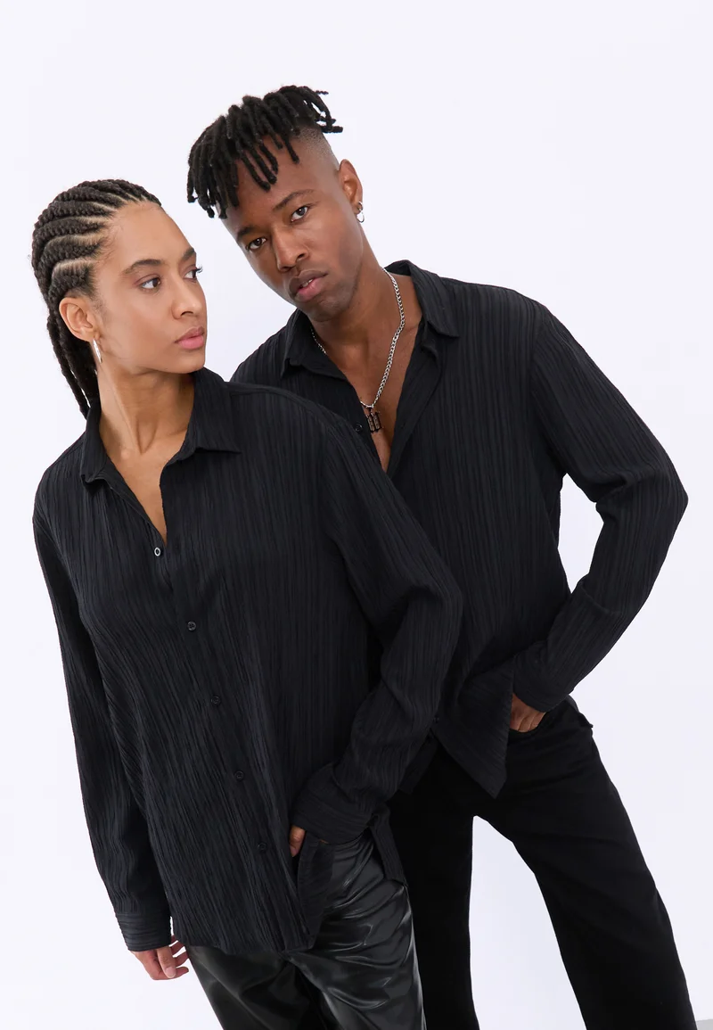 authorized dealers YOURTURN UNISEX - Button-down blouse black Clothing Shirts Casual Shirts