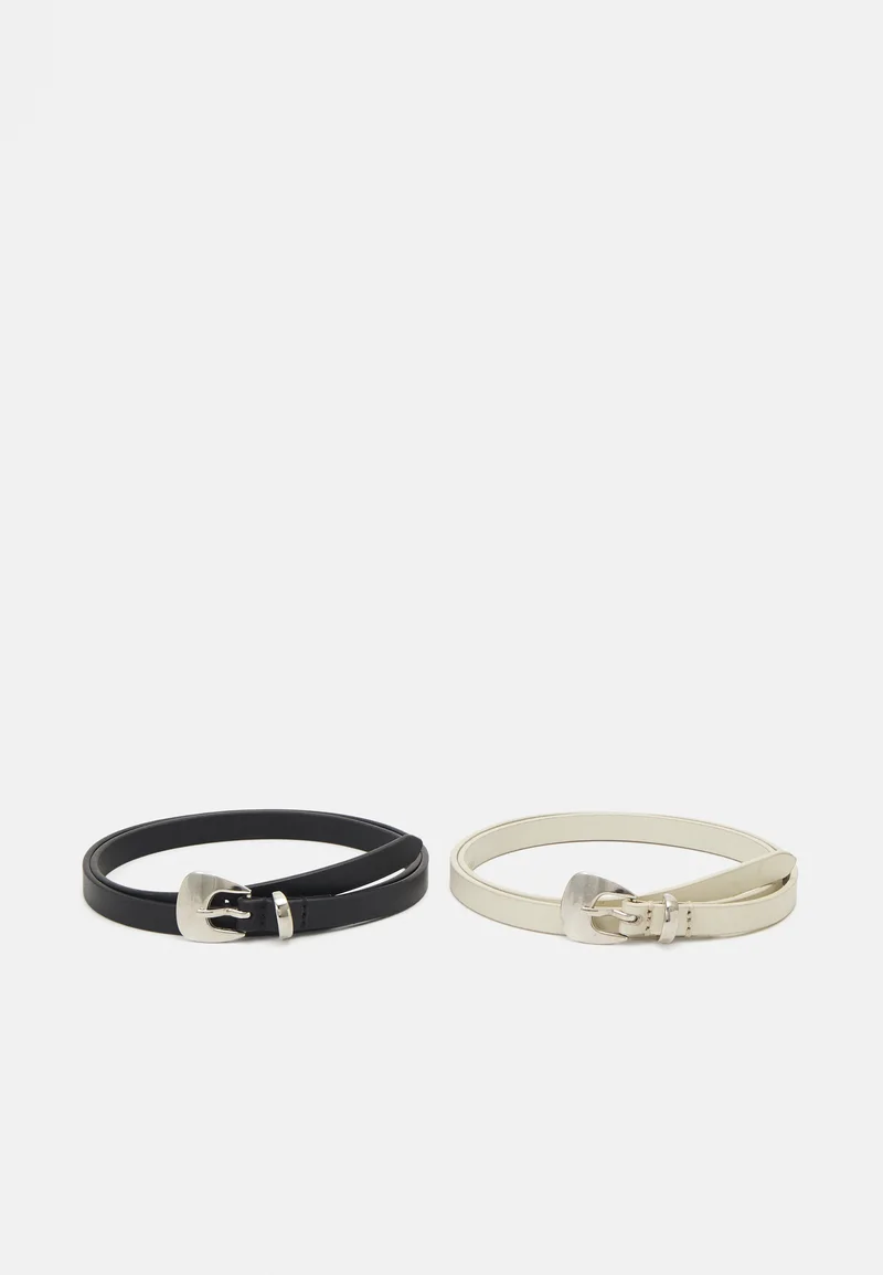premium selection Zign LEATHER 2 PACK - Belt black/off-white Accessories Sale Belts Braided belt