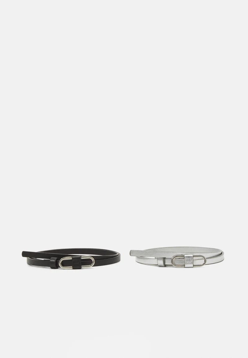 entire collection Zign UNISEX 2 PACK - Belt black/silver-coloured Accessories Belts Casual belts